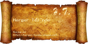 Herger Tünde névjegykártya